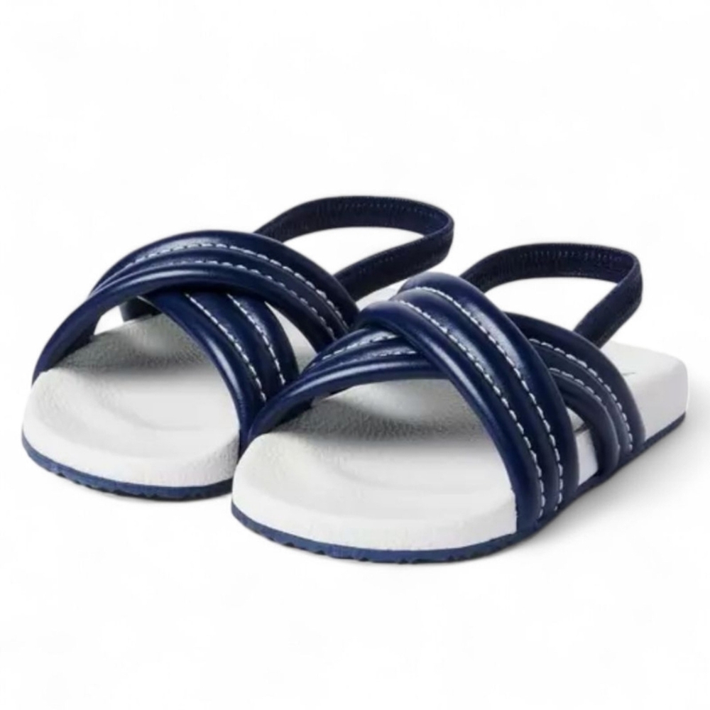 Kids Navy Blue and White Sandals
